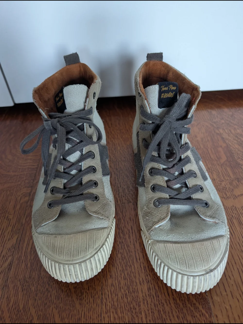 Toni Pons Women's Hi-Top Sneakers in Beige and Brown Suede Eu 39 Us 8.5